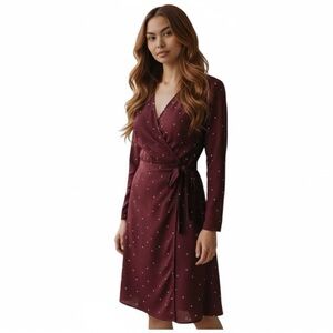 LOFT Outlet Red Polka Dot Wrap Dress – 6P
